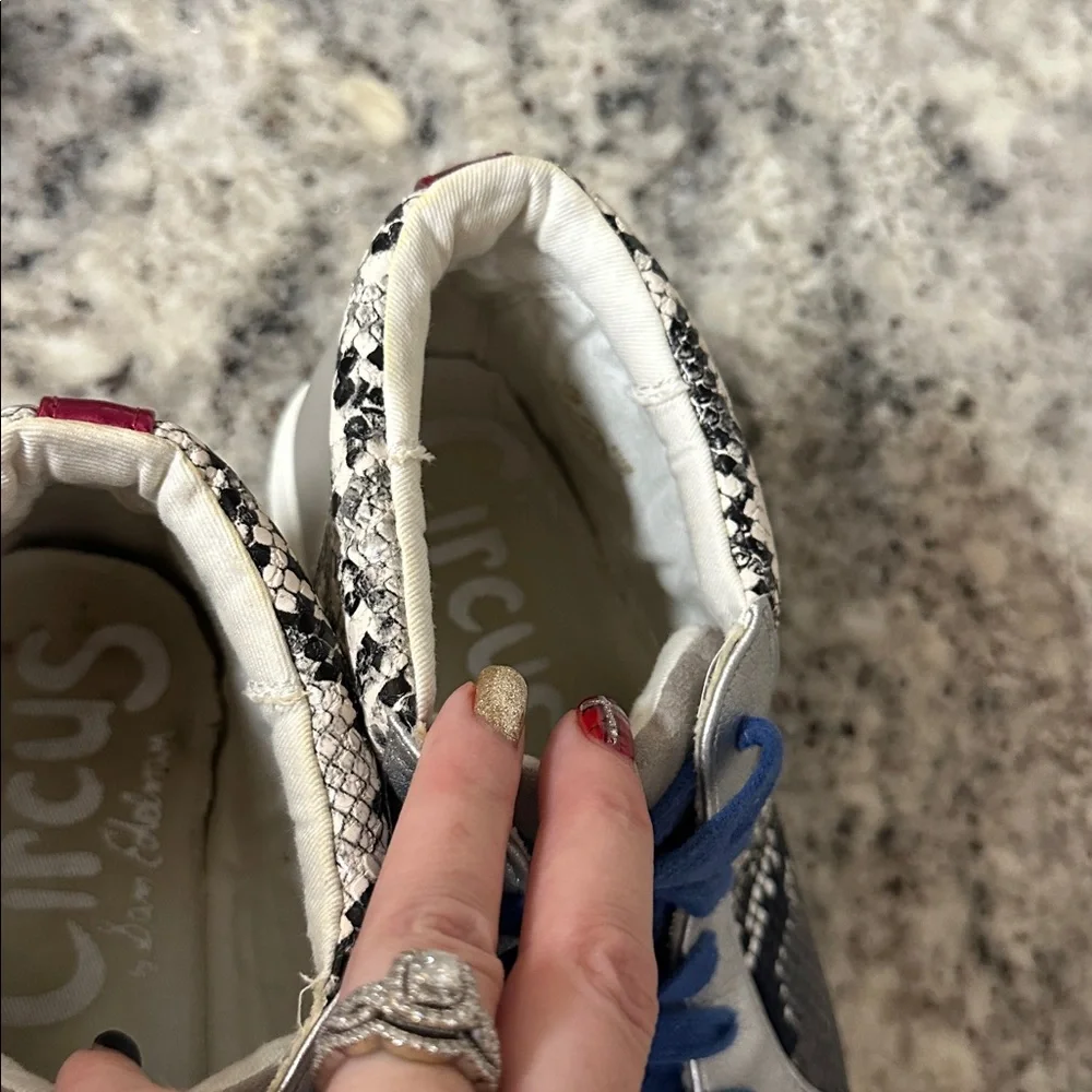Same Edelman snake skin Stylish High-Top Sneakers with Blue Laces - Picture 2 of 7